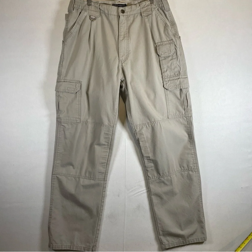 5.11 Tactical Cargo Pants Men’s 36x34 Khaki Cotton Canvas Style 74251
